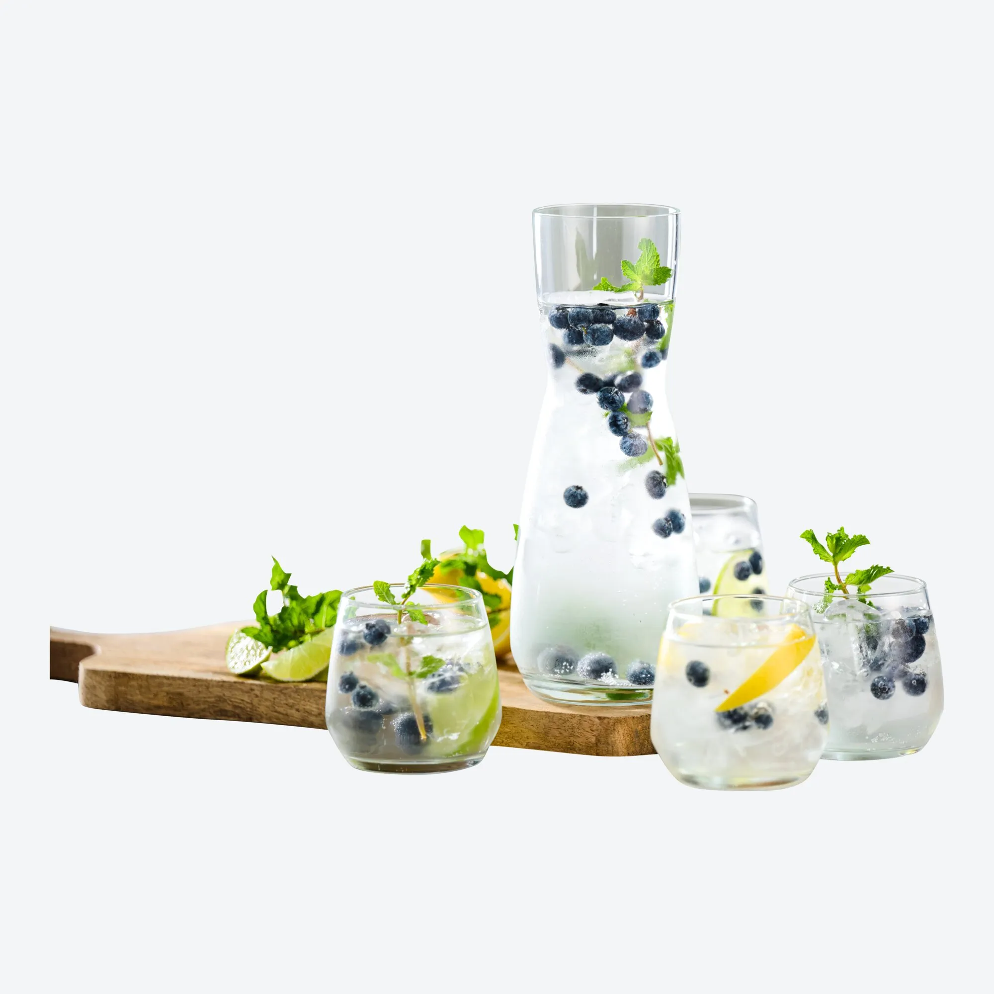 Karaffe mit 4 Gläsern, 5er-Set