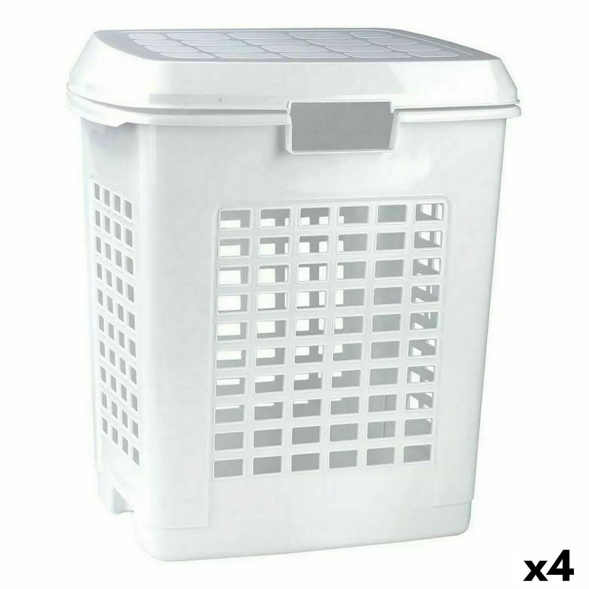 BigBuy Home Panier à linge Blanc 50 L (4 Unités) - Générique