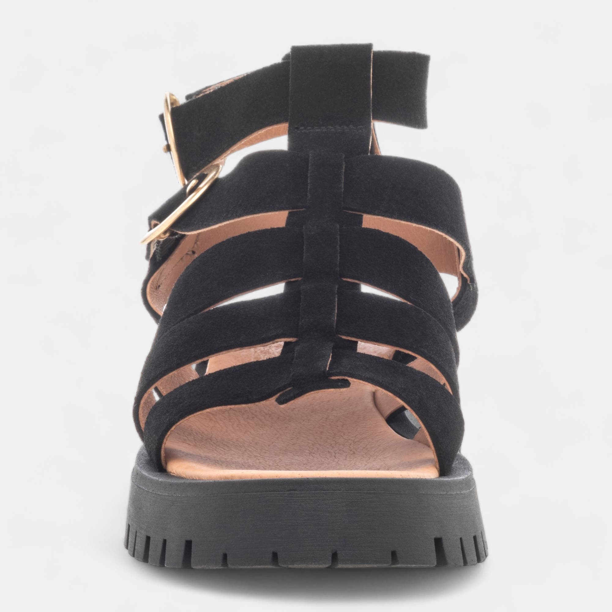 Sandales Femme en cuir noir