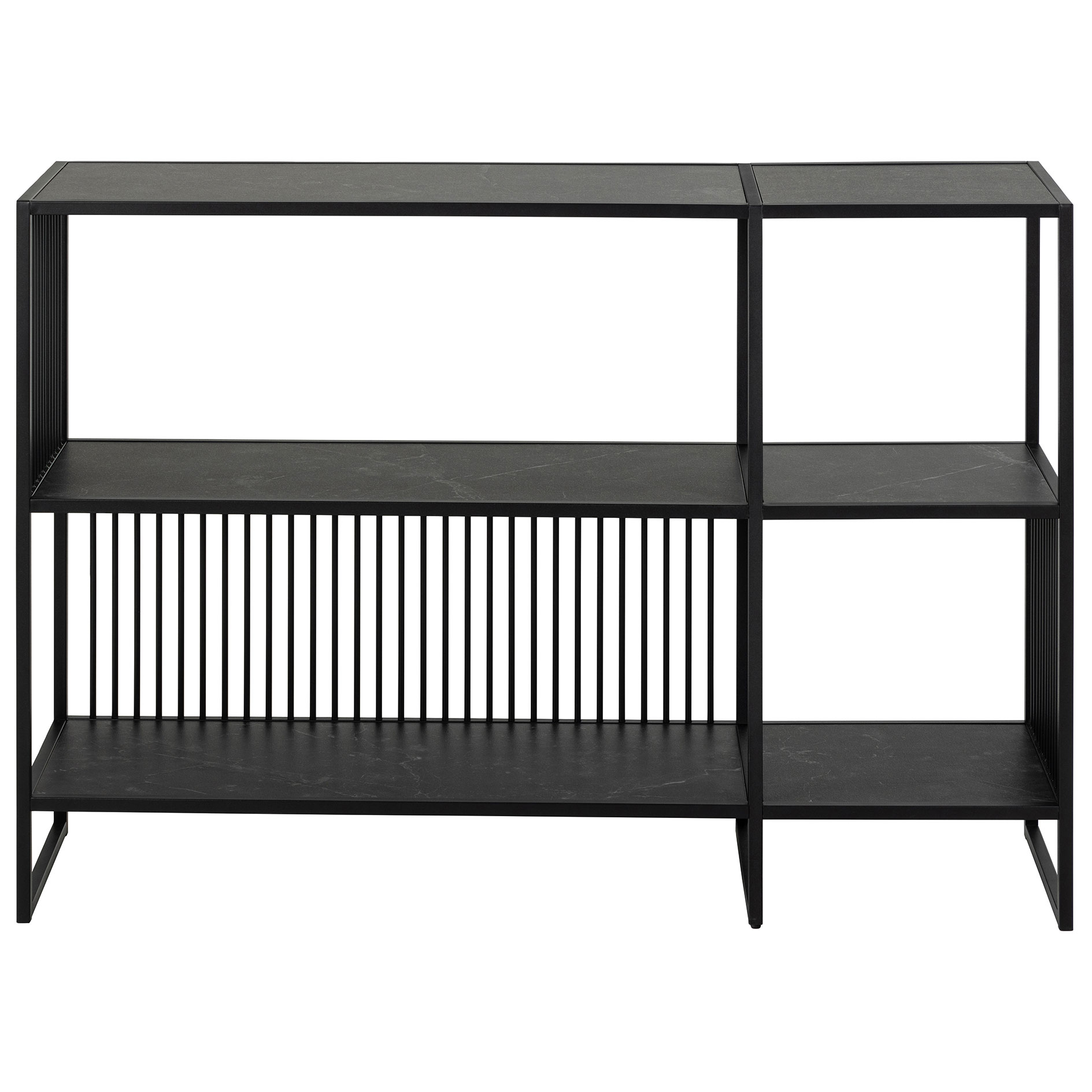 Regal STRINGTON - schwarz-Marmoroptik - 120 cm breit