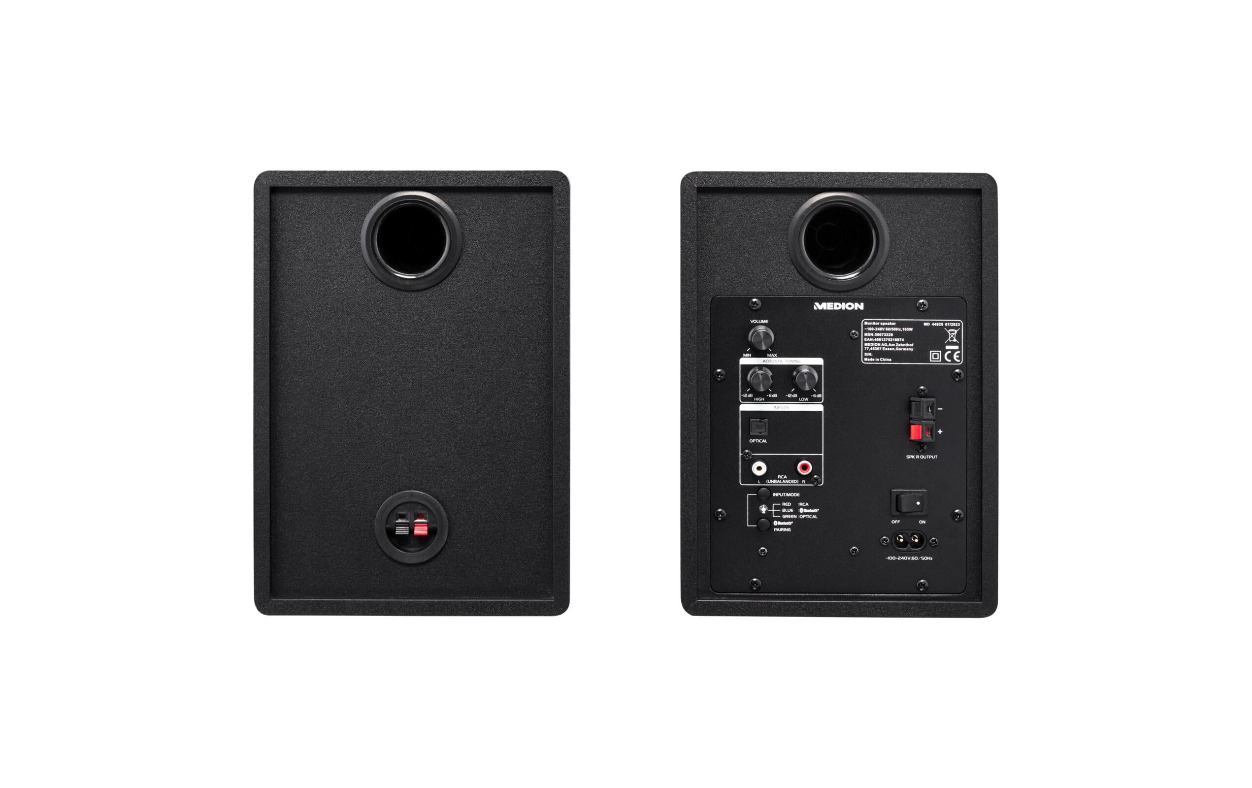 Regallautsprecher Paar LIFE P61925 Schwarz<br>Set mit aktiven und passiven Lautsprechern