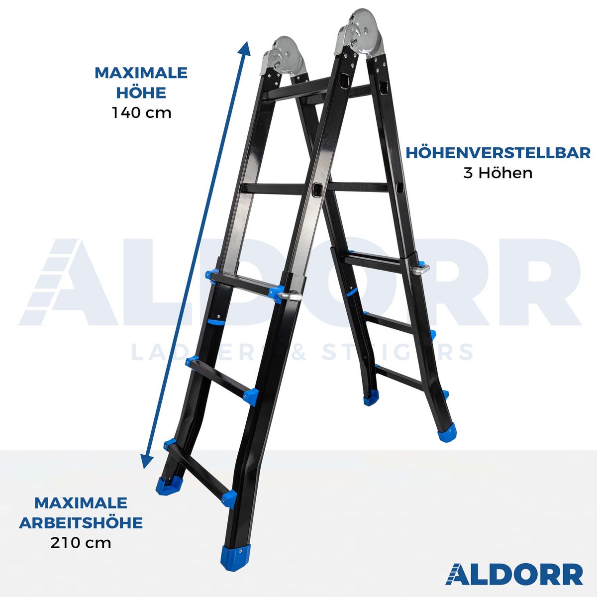 ALDORR Professional - 4x3 telescopische multifunctionele ladder - 2,80 m