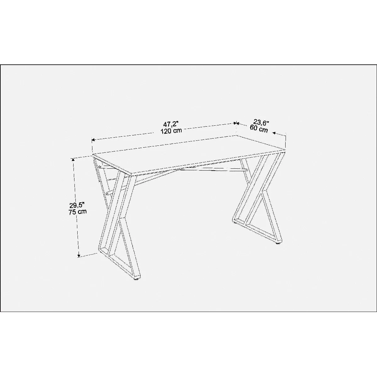 Decorotika Bureau, Table de bureau, travavil avec le pieds et cadre en métal (Doré et Effet marbre blanc)