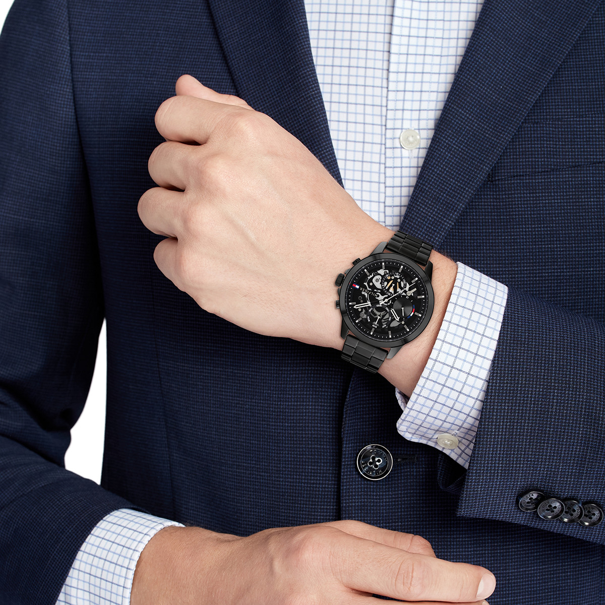 Montre Tommy Hilfiger homme bracelet acier noir