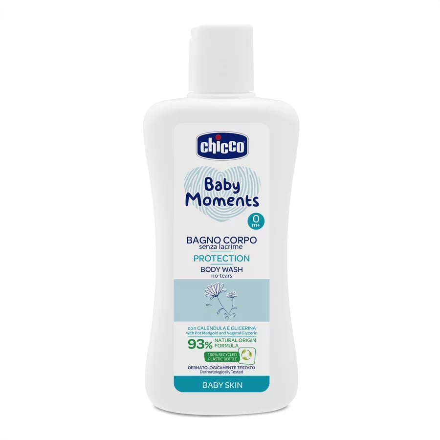 chicco Baby Moments Set 1 Körperbad 200 ml, Shampoo 200 ml, Eau de Cologne 100 ml