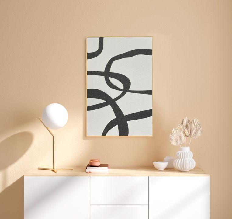Schilderij Feltro Acustico 001 (versie B) - blanke baklijstB80 x H120 cm