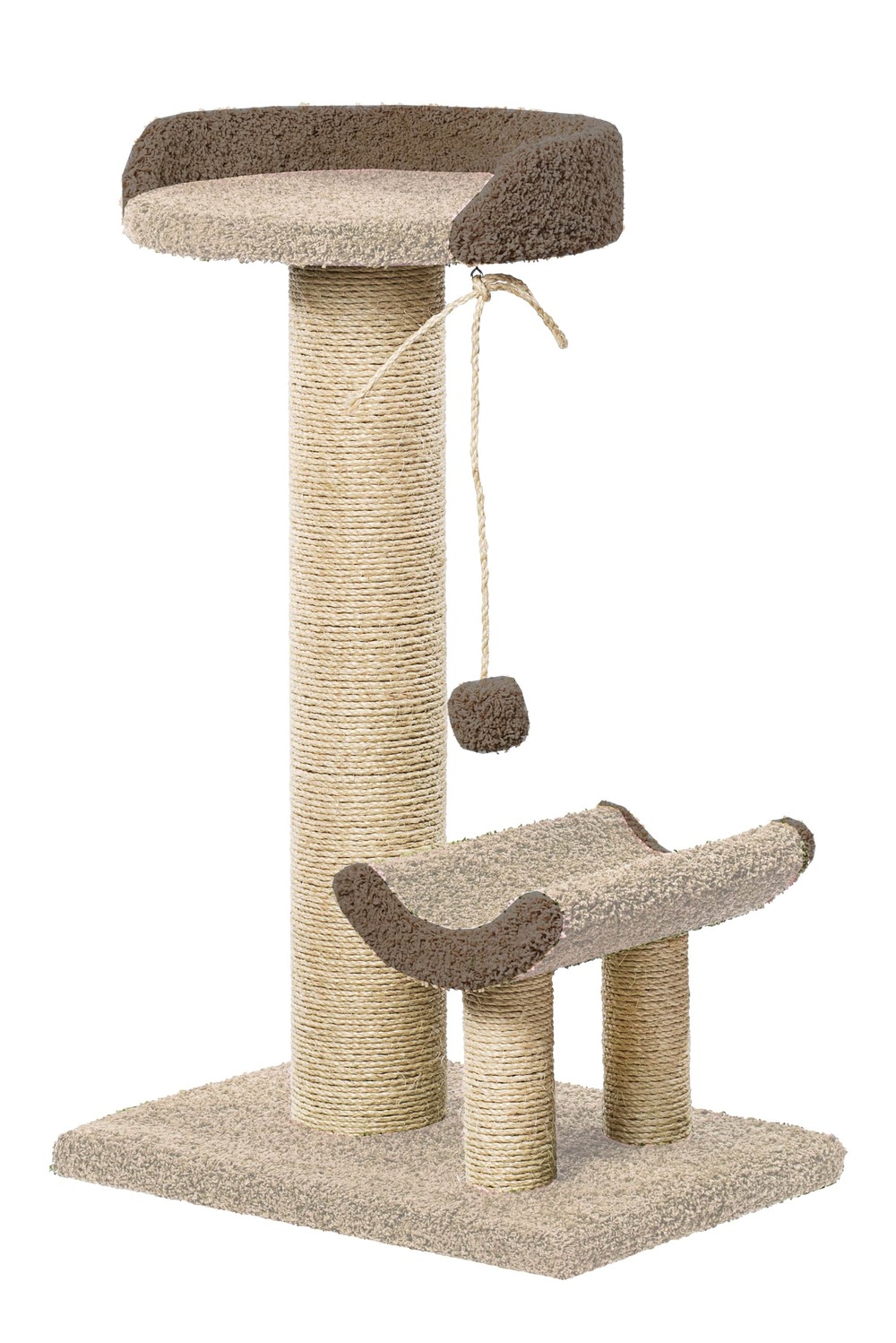 Arbre à chat ourson – crème / choco – 110 cm