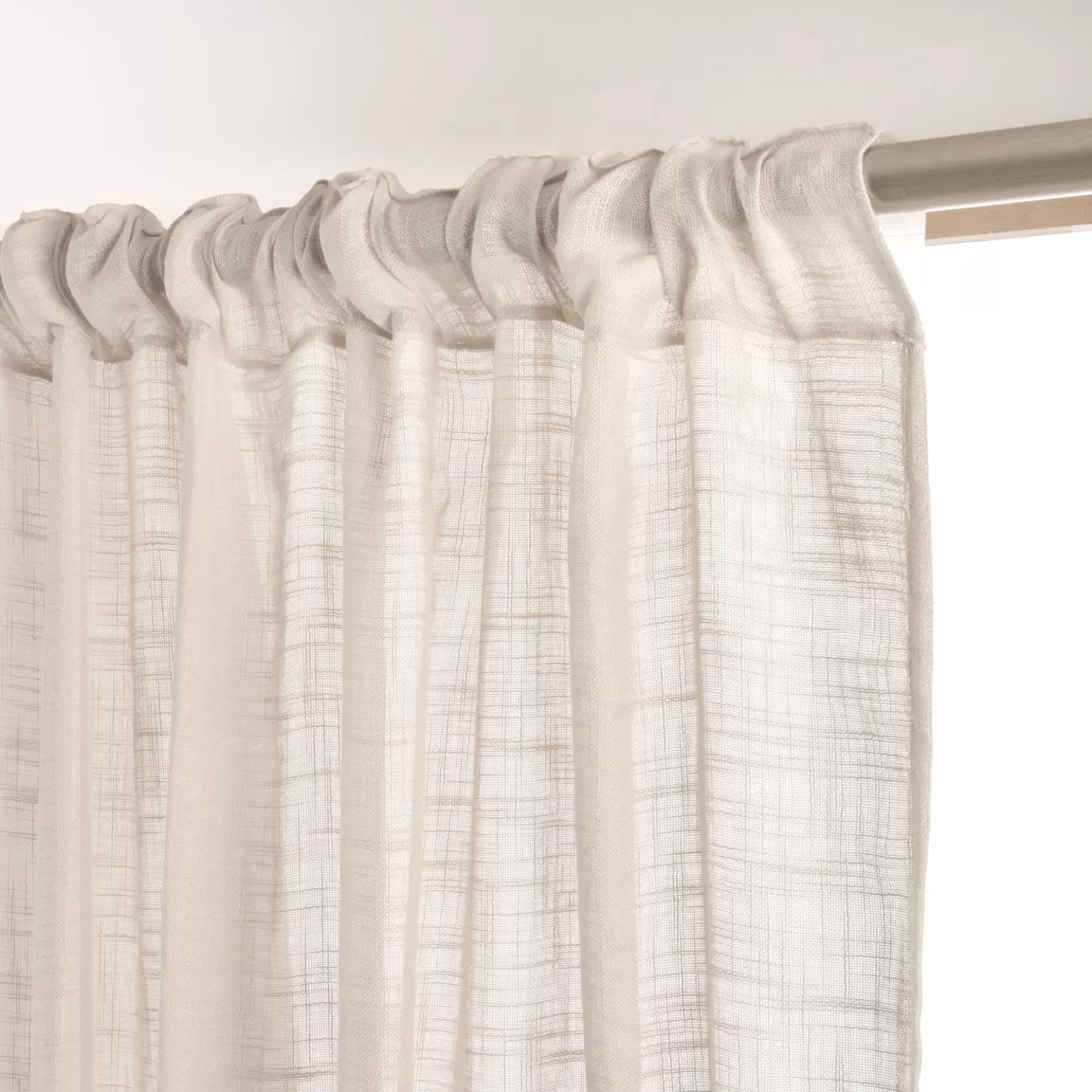 Voilage galon fronceur effet lin (140 x 240 cm) Robin Beige