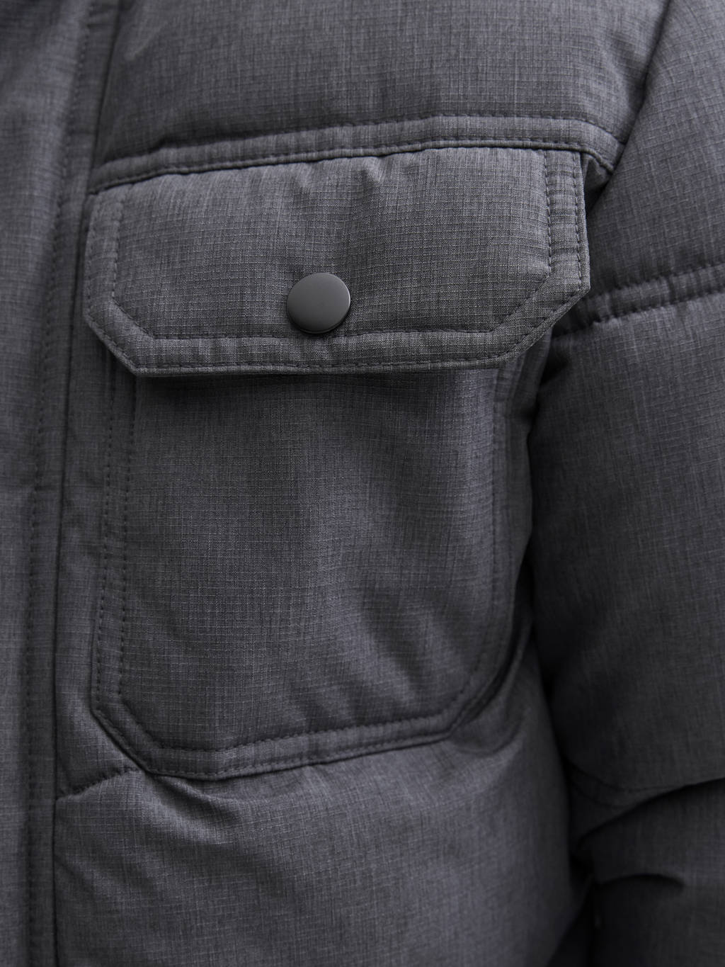 JACK & JONES JUNIOR gewatteerde jas grijs melange