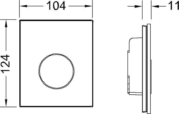 TECE Loop urinoir drukplaat glas zwart toets RVS