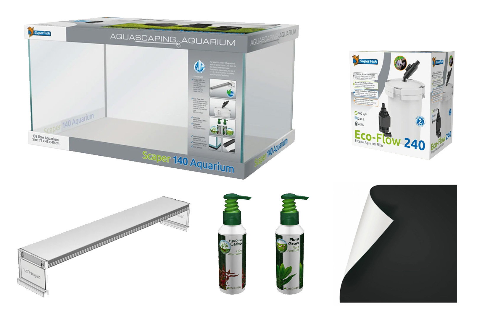 Superfish Scaper Aquarium 140 incl. ledverlichting en filter