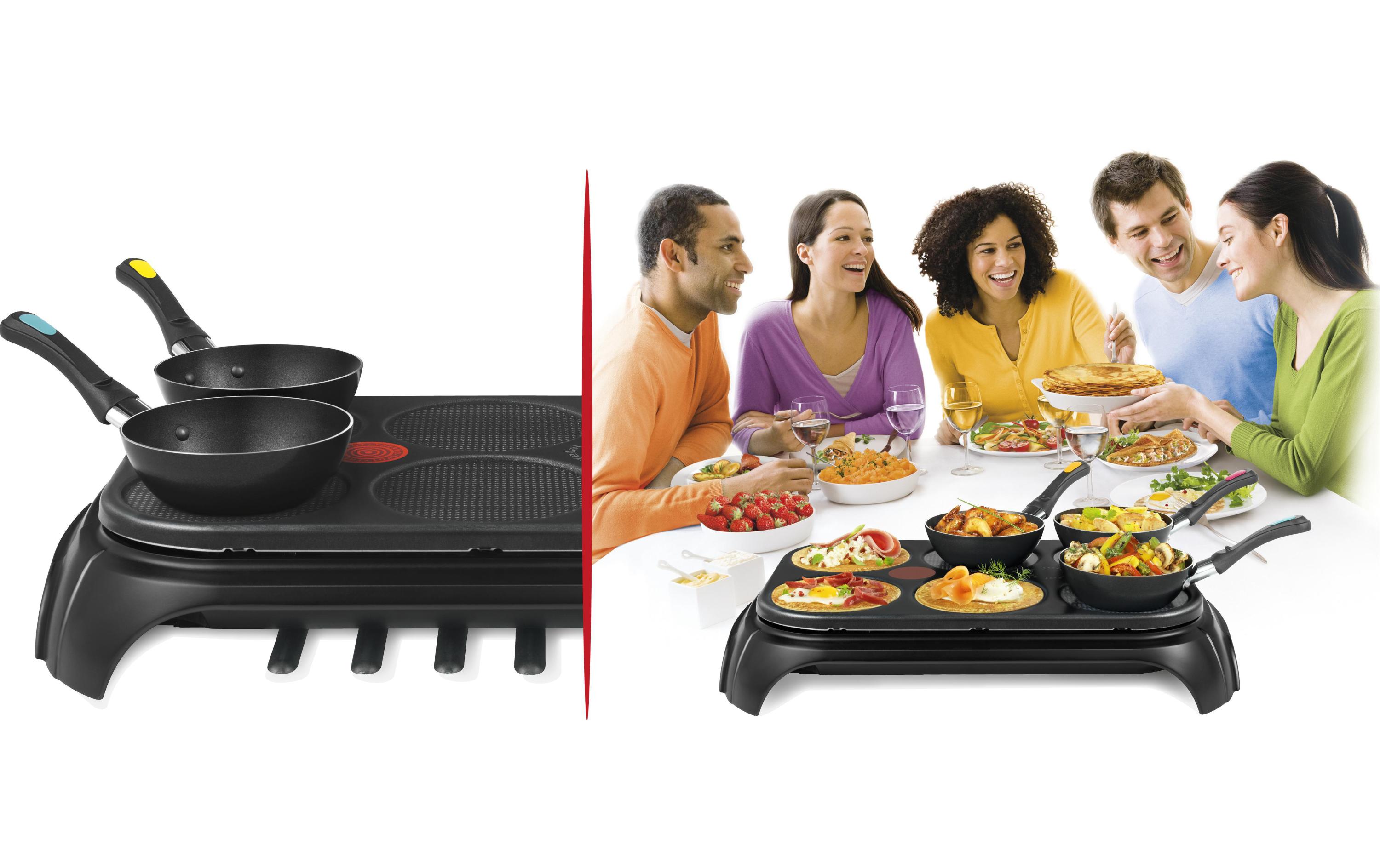 Wok 2in1 Crêpe für 6 Personen2-in-1-Herd mit 6 Crèpe-Platten und 6 Wok-Pfännchen
