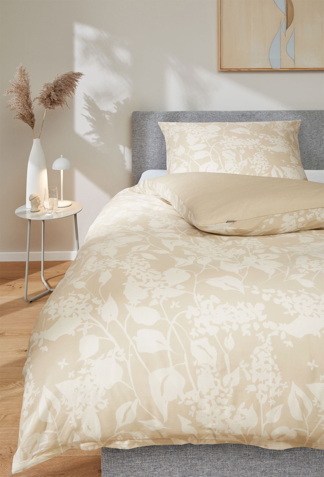 Musterring Satin-Bettwäsche MR-BLOOM 135 x 200 cm sand