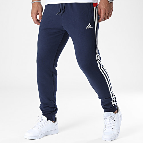 Pantalon Jogging A Bandes IP2244 Bleu Marine