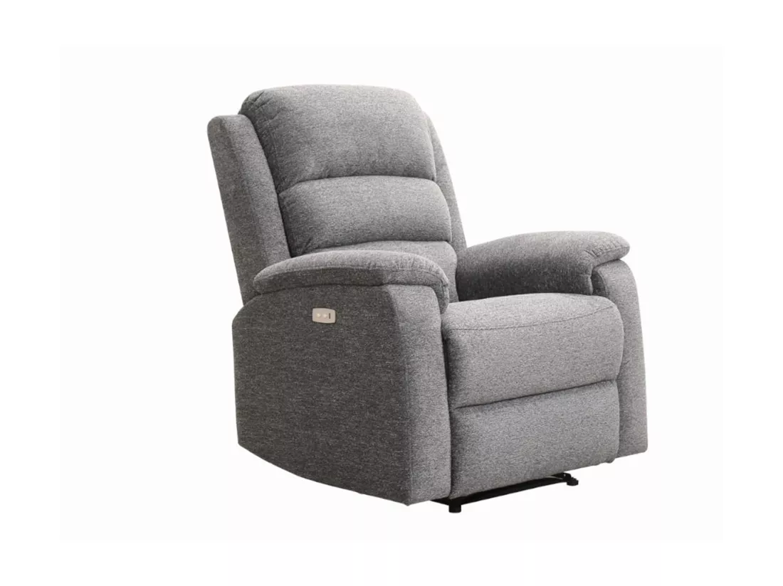 Fauteuil relax électrique en tissu anthracite NEVERS