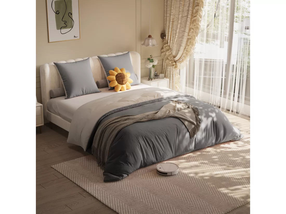 Parure de lit 3 pièces, d'oreiller*2(80 x 80),drap-housse(160 x 200)+housse de couette(155 x 220),Gris foncé+gris clair,polyester