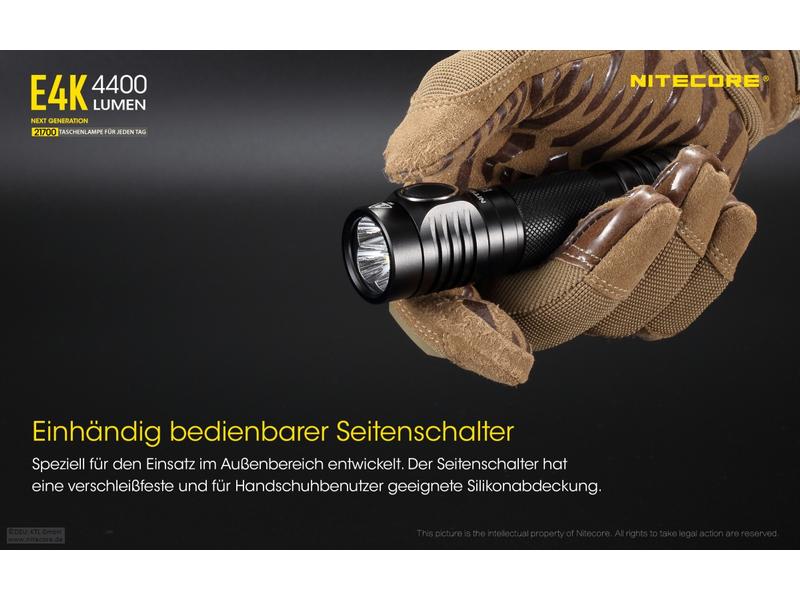Nitecore Taschenlampe E4K 4400 Lumen LED-Taschenlampe