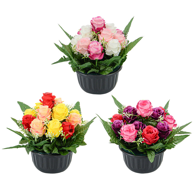 Coupe de fleurs artificielles roses