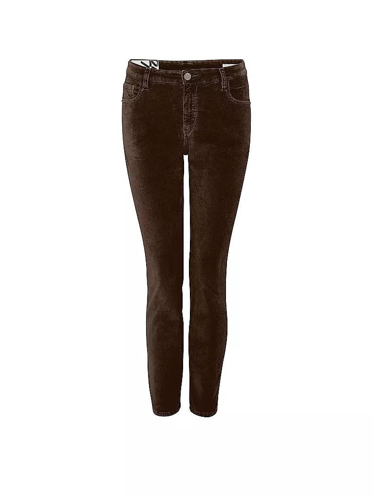 OPUS Samthose Slim Fit EVITA GLAZED braun
