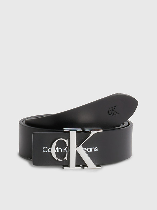 Cinto de couro com logotipo
