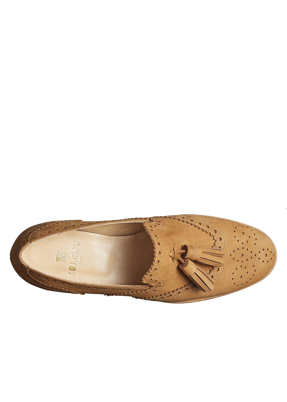 MOCASSIN PERFO PAMPILLES NUBUCK CAMEL