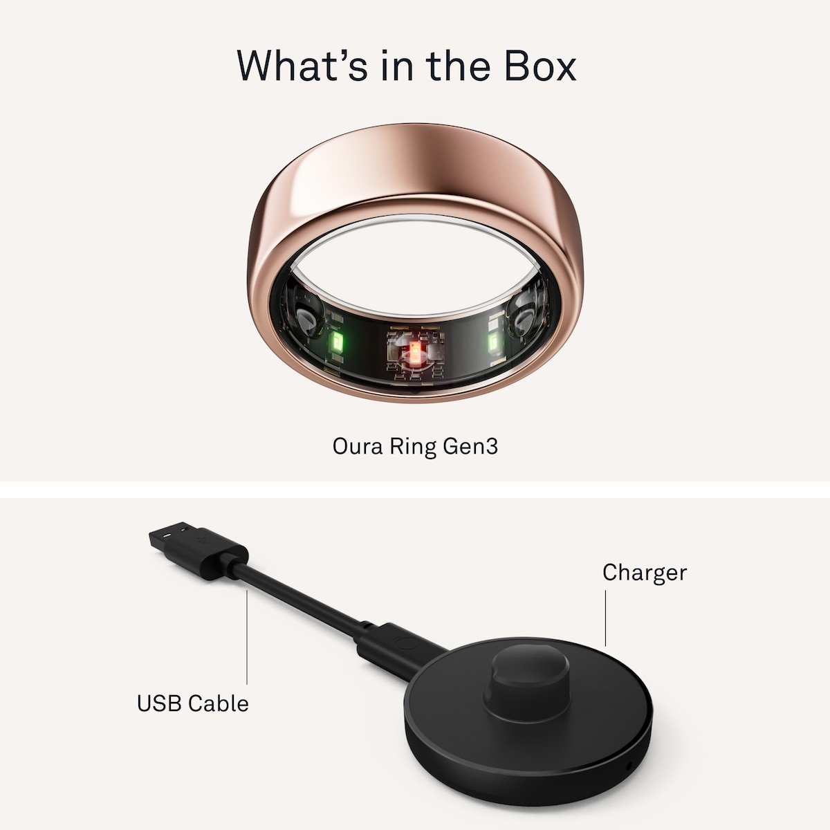 Oura-ring Gen3 Horizon smartring størrelse 10 (roseGold)