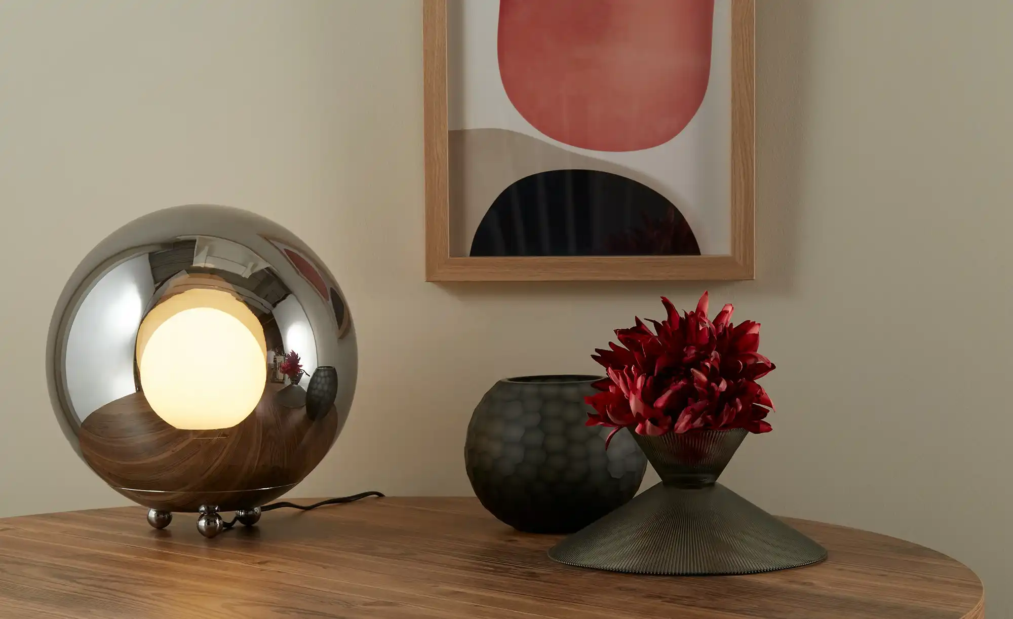 KHG LED-Glaskugel in Rauchglas