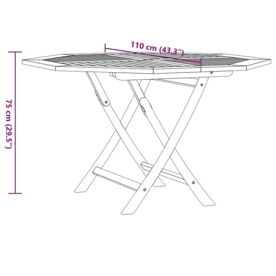 vidaXL - Tuintafel inklapbaar - Bruin - Massief teakhout - 110x110x75 cm