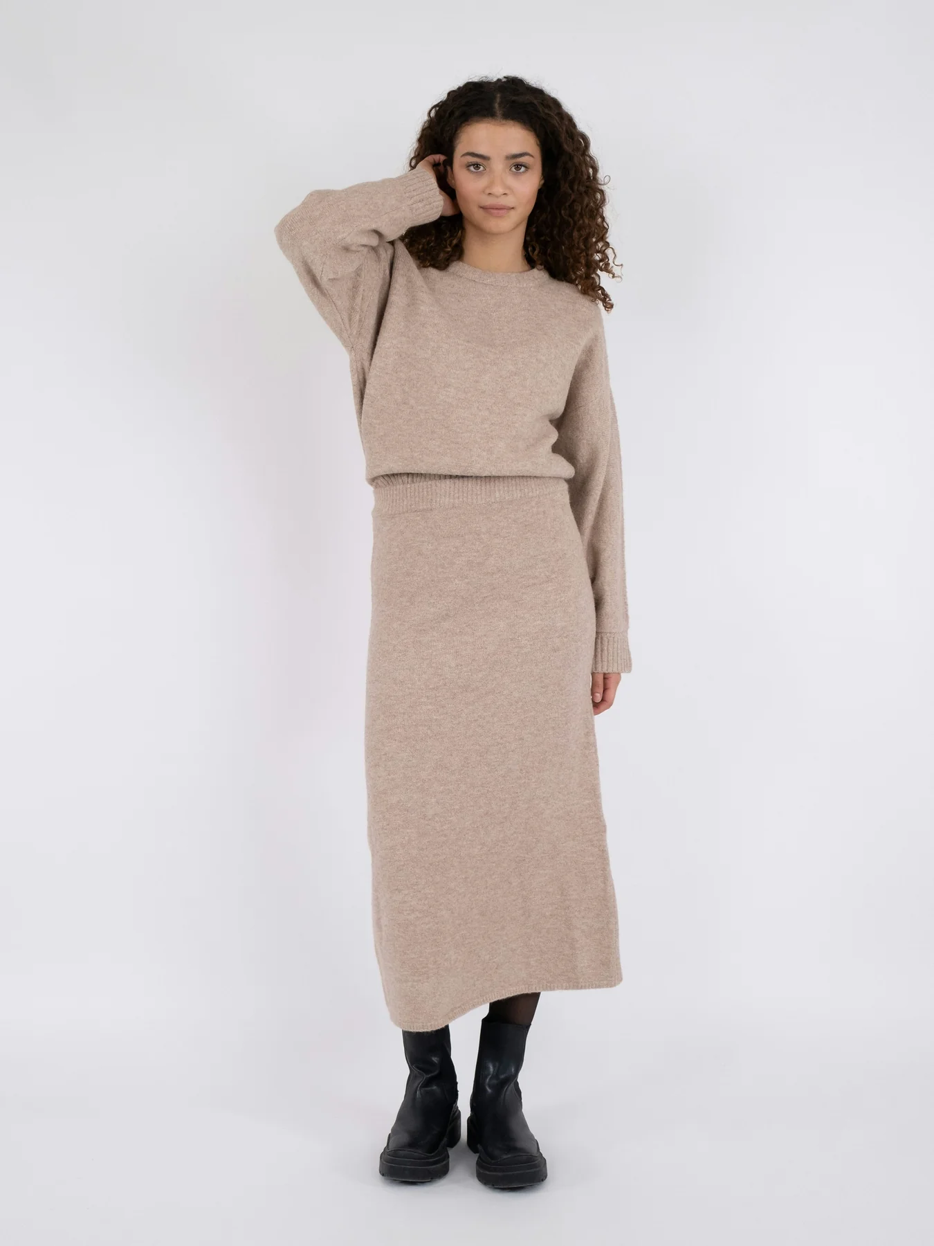 Neo Noir Ashanti Knit Skirt sand melange