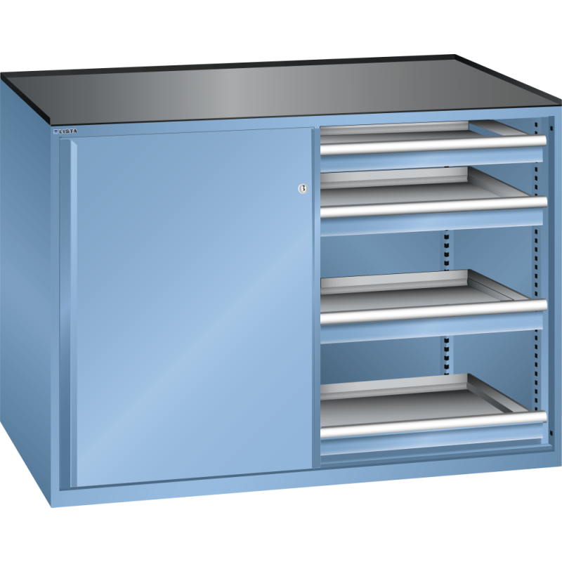 Armoire à tiroirs à portes coulissantes Lista 2x36x27E avec tiroirs - charge 75 Kg