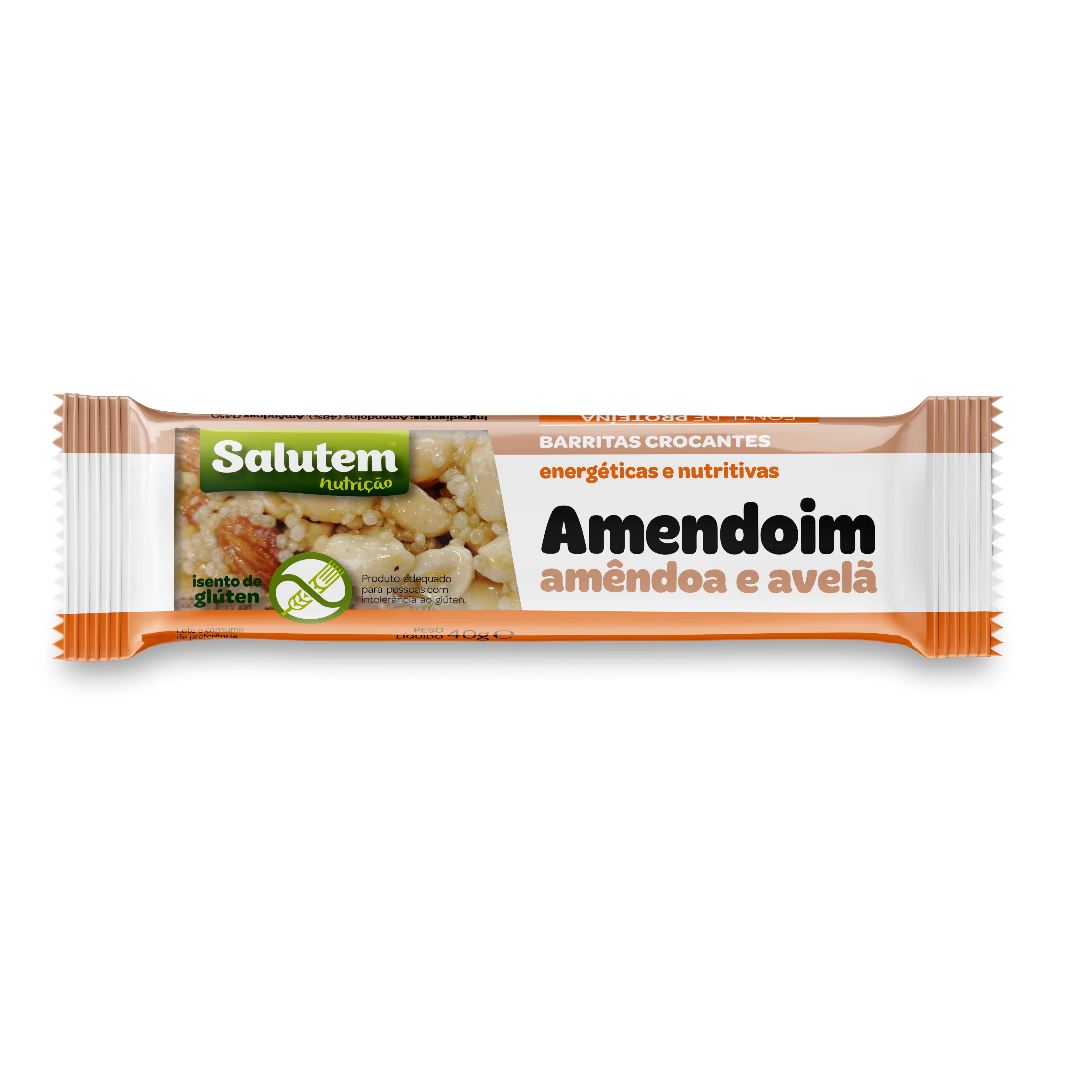 BARRA SALUTEM AMENDOIM AMÊNDOAB AVELÃ 40G