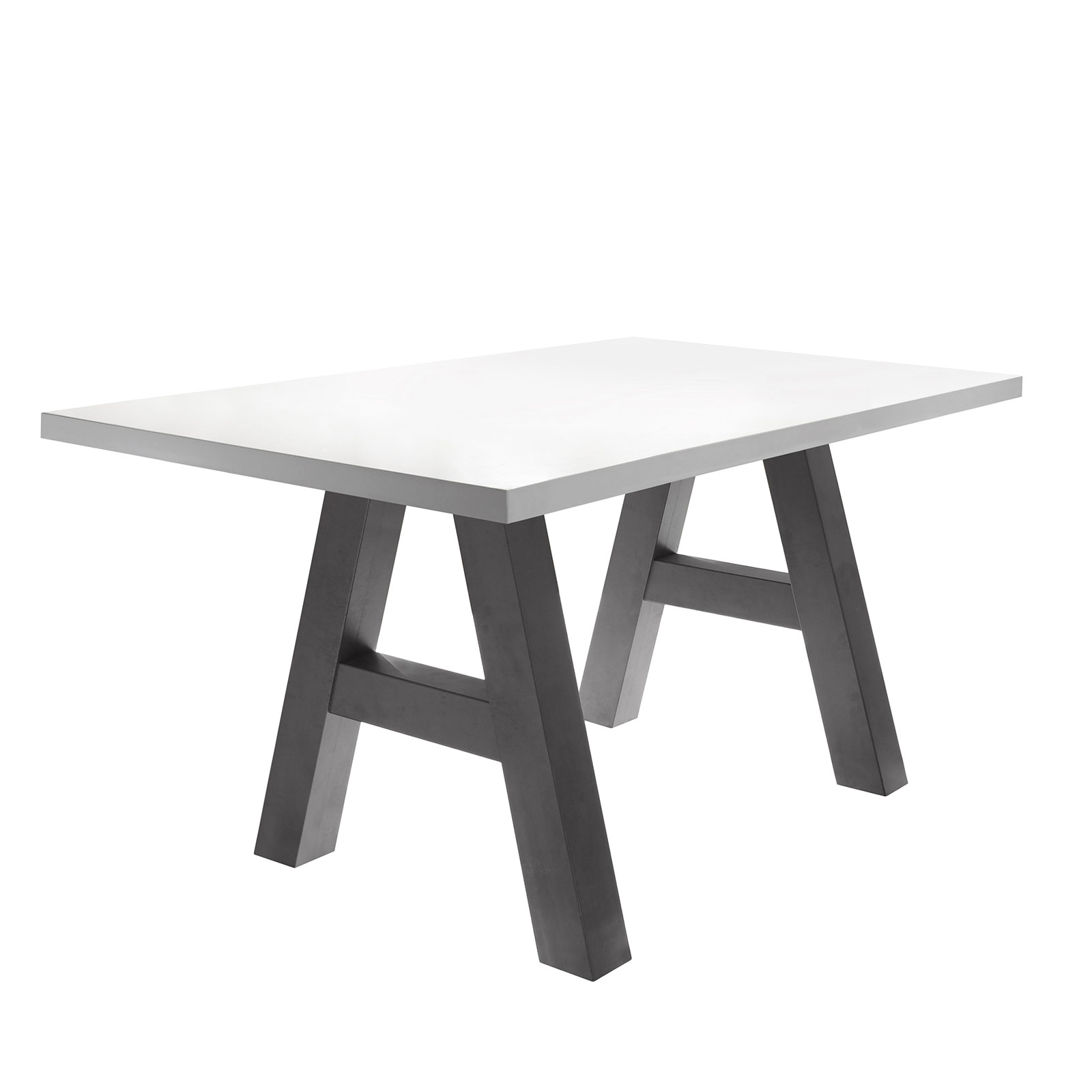 Esstisch - weiß-graphit - 140 cm breit