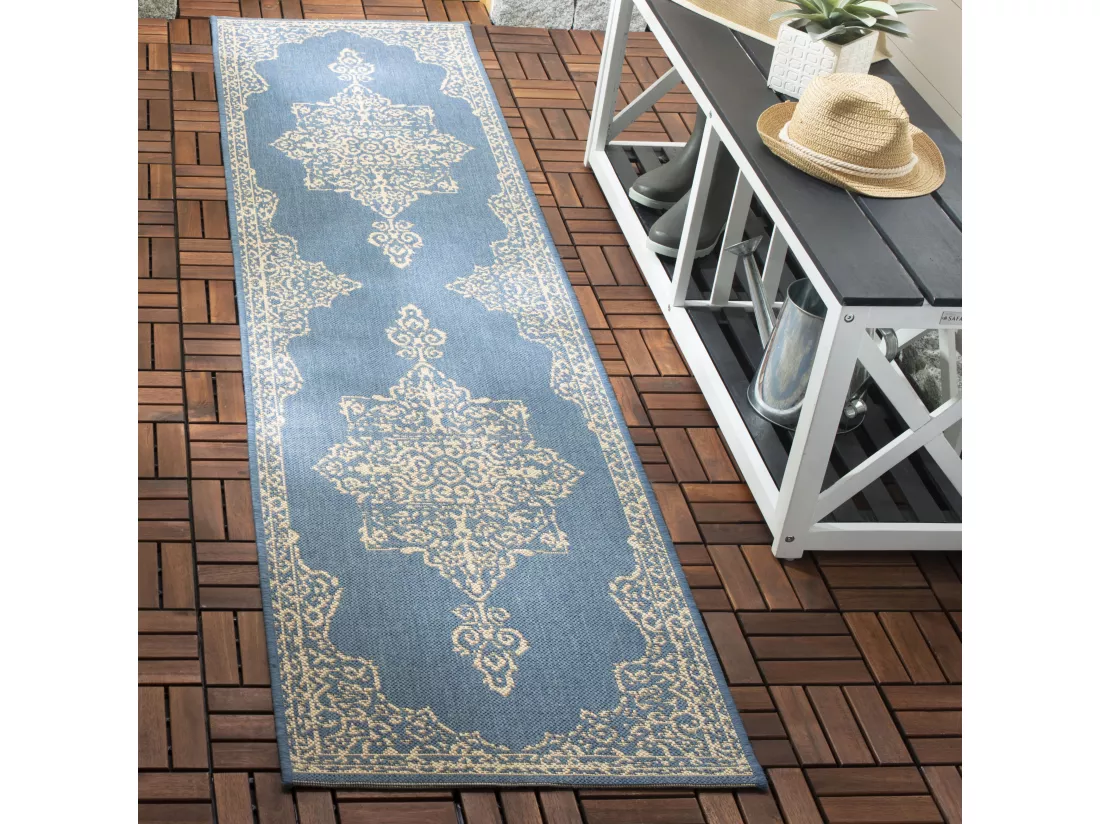 Tapis Cream & Blue 61 X 244 cm - Tropea
