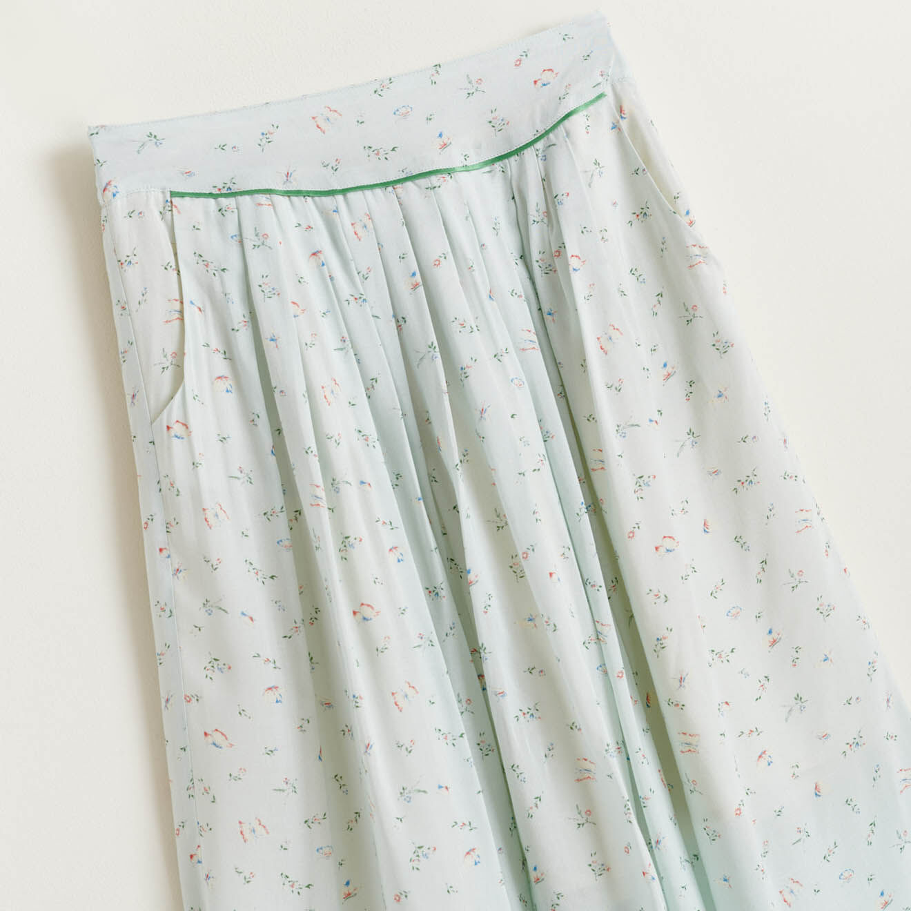 Bellerose Jupe Amazone mi-longue imprimée bleu clair