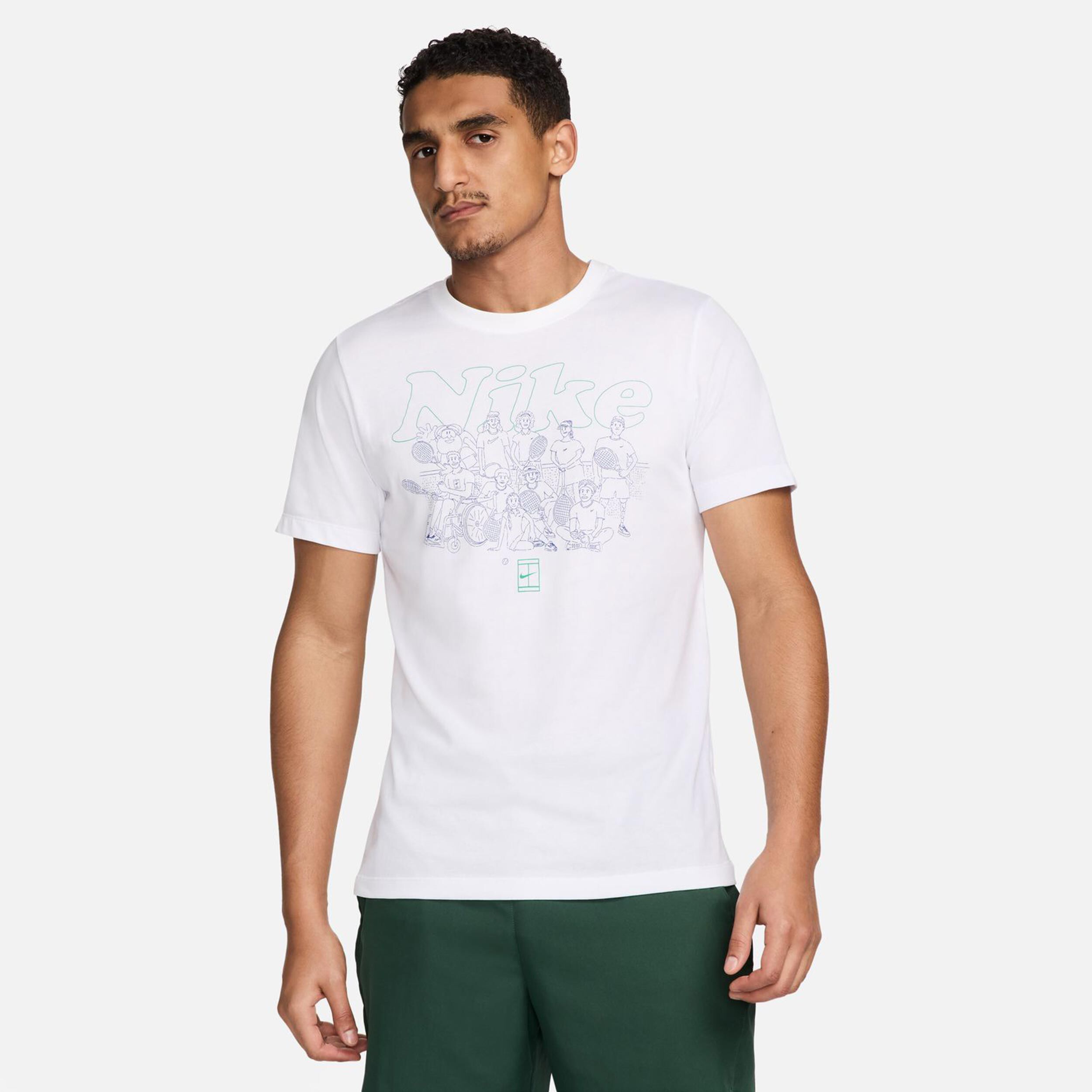 Nike Dri-Fit Court Club OC T-shirt Hommes - Blanc