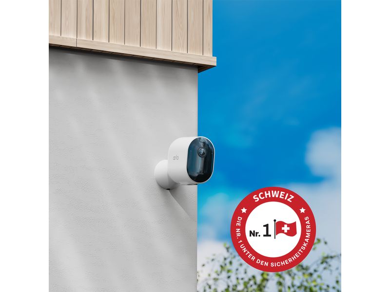 Arlo Netzwerkkamera Pro 5 V2 4 Stück, Weiss Fortschrittliche Nachtsicht in Farbe. Sieht mehr als das menschliche Auge