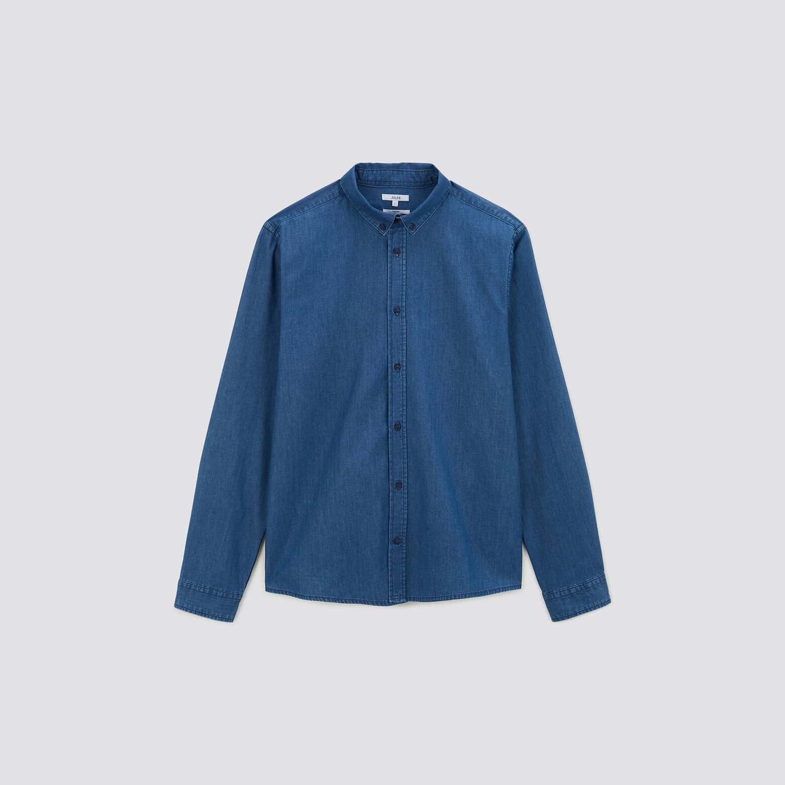Chemise regular denim coton biologique Bleu moyen