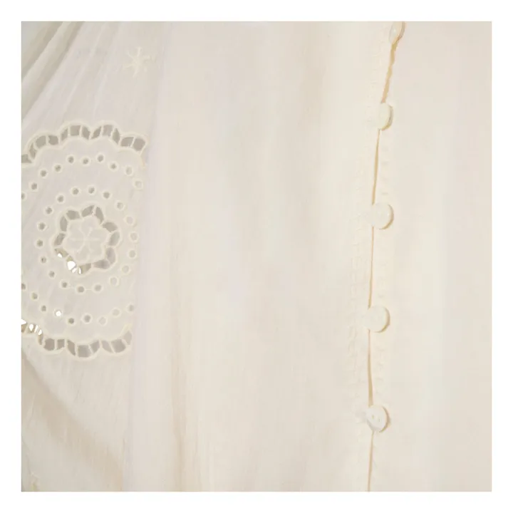 Alma Deia Blouse Brodée en Coton Bio | Blanc cassé
