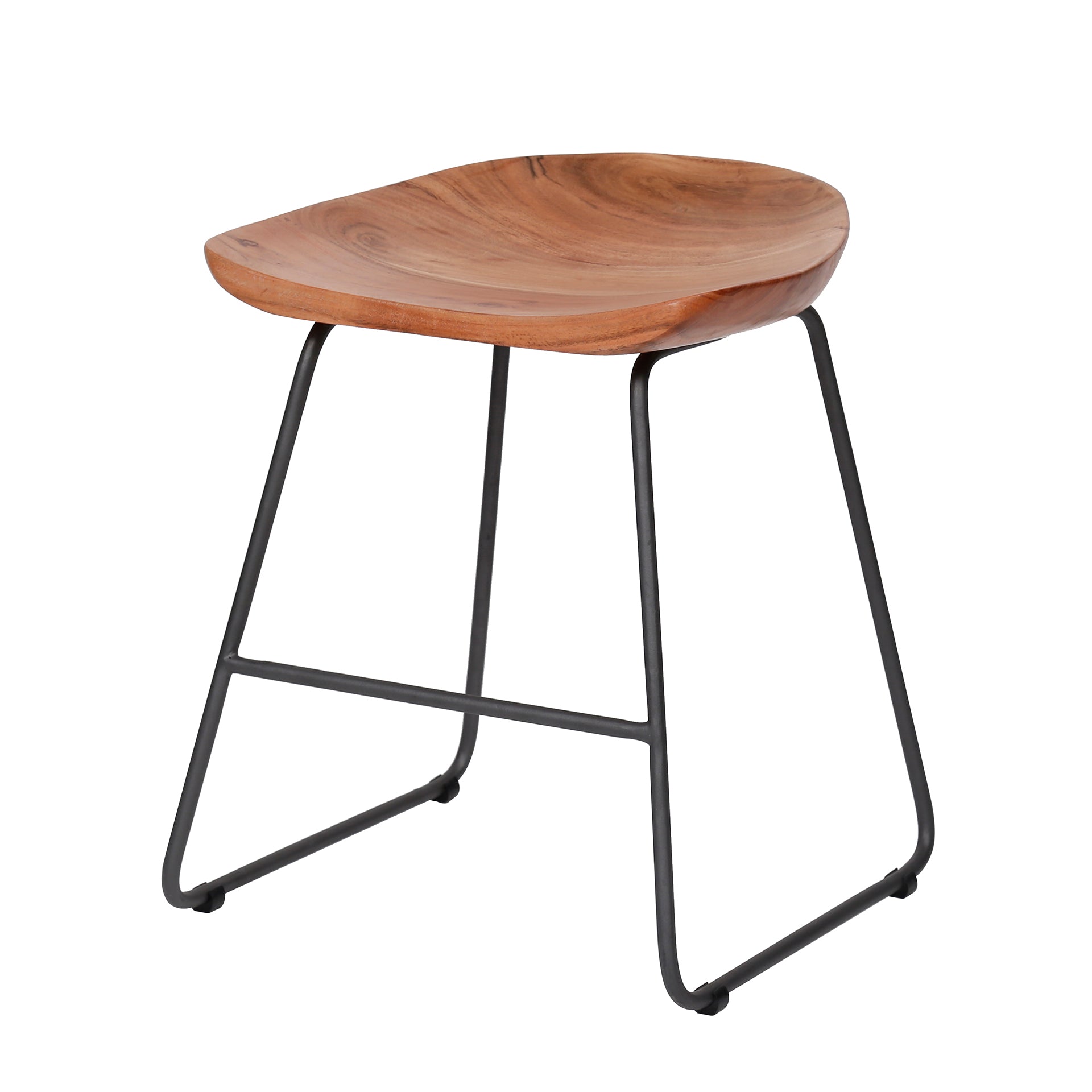 Hoyz - Houten Kruk - Bruin - Acaciahout - 2 Stuks