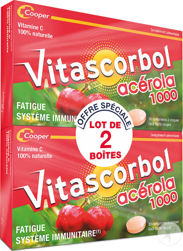 Vitascorbol Acérola 1000 Comprimés À Croquer 2x30