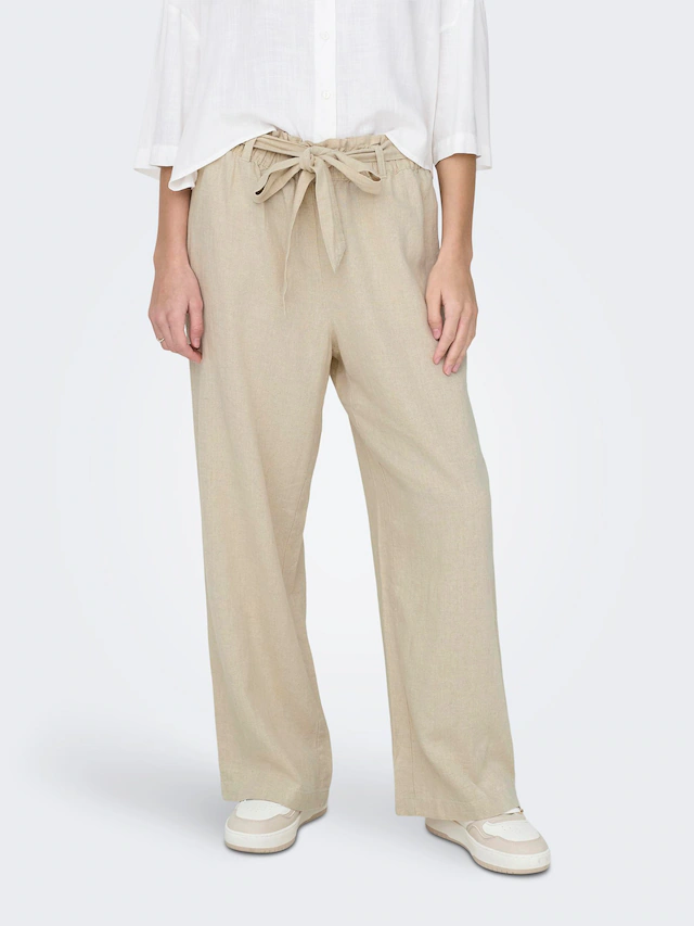 JDY Culotte »JDYSAY MW LINEN BELT PANT WVN NOOS«  Sommerhose mit Leinen