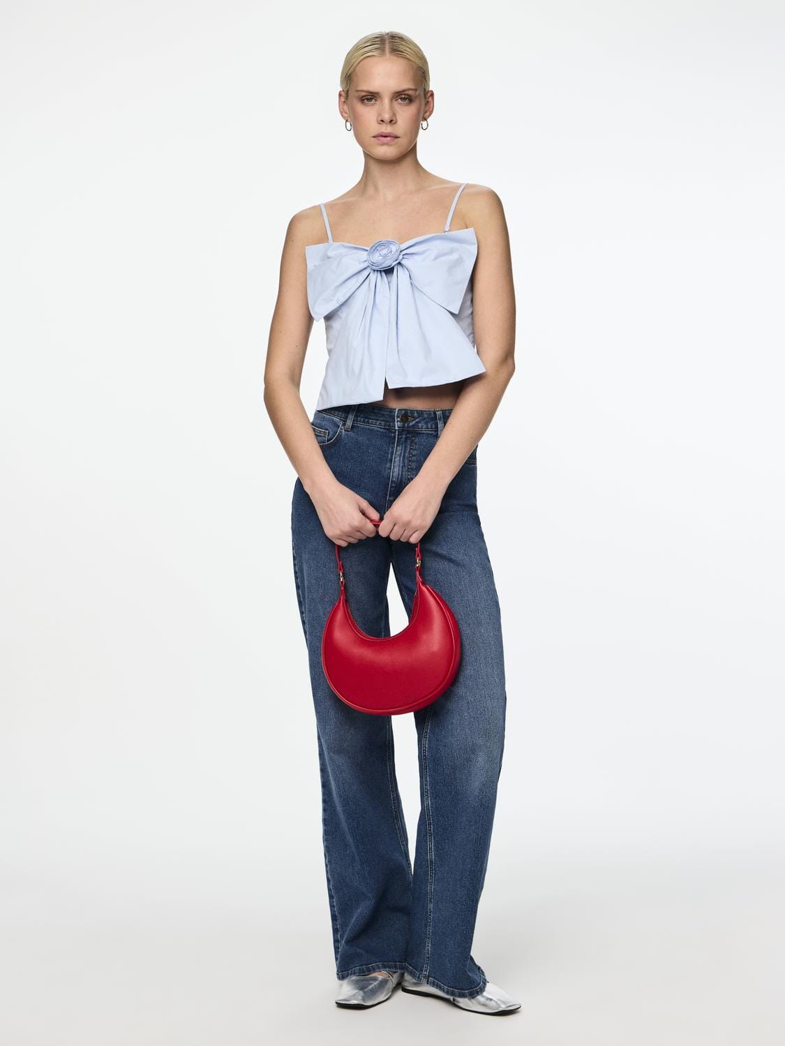 Pieces Pcsofia Strap Bow Crop Top 4666330 nantucket breeze