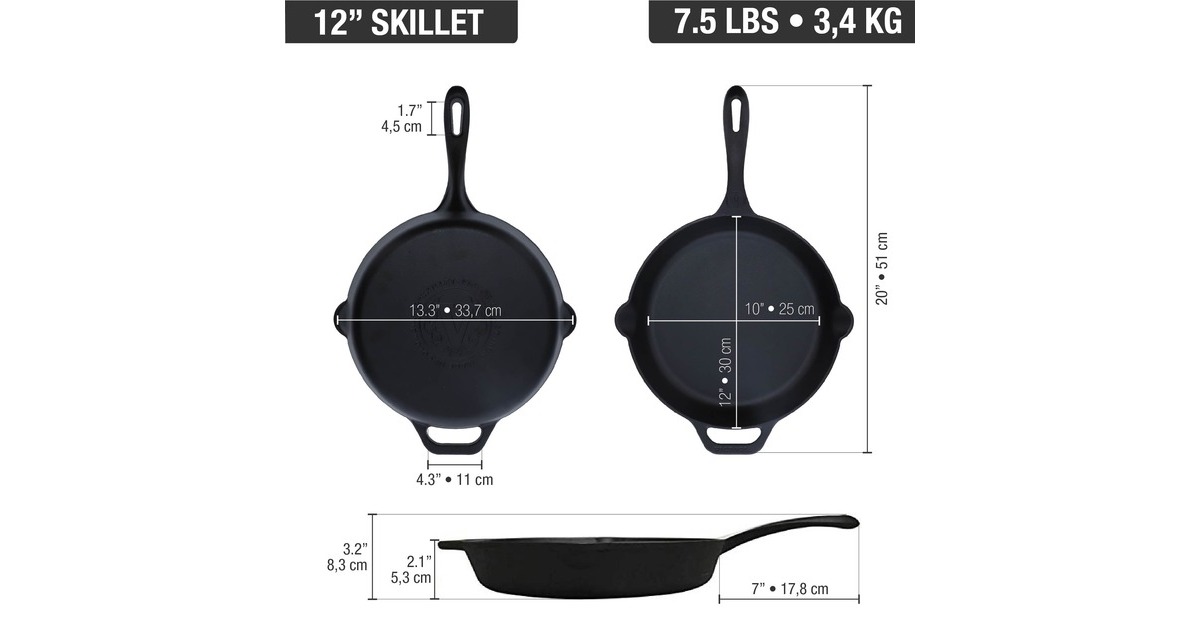 VictoriaSkillet 30 cm, Seasoned bak-/braadpan  (Zwart, Color packaging)
