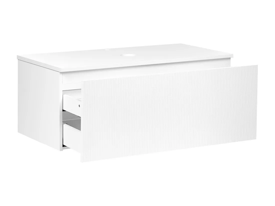 Meuble lavabo mural ALZIRA 100 cm 52 cm 40 cm Blanc