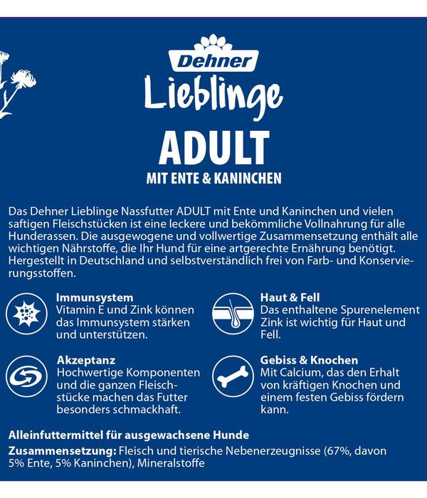 Dehner Lieblinge Nassfutter für Hunde Adult