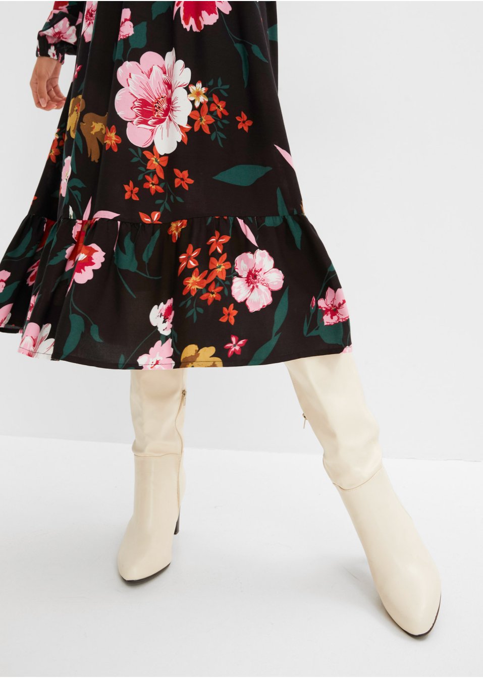 Robe midi imprimée en viscose