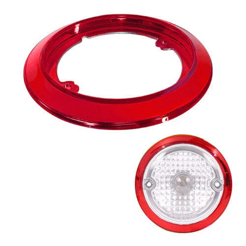 Enjoliveur Rouge 123 mm pour feu arrière