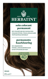 Herbatint Permanente Haarkleuring Goud-Kastanje 4D 170ML