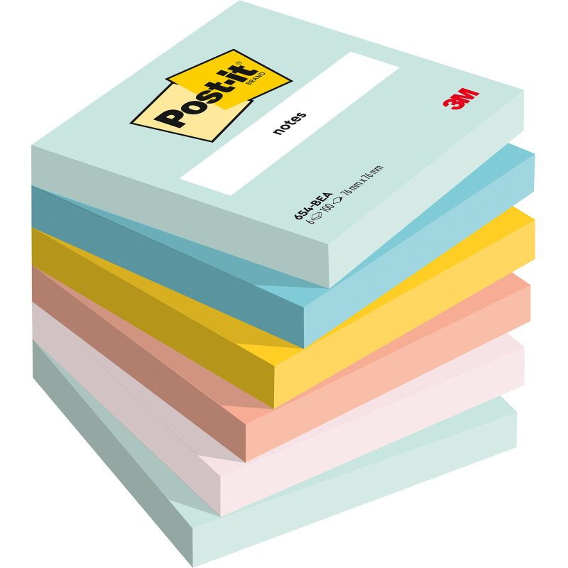 Notes repositionnables couleurs Beachside Post-It - bloc de 100 feuilles = Pour l'achat 12 notes repositionnables, 1 sachet de M&M OFFERT