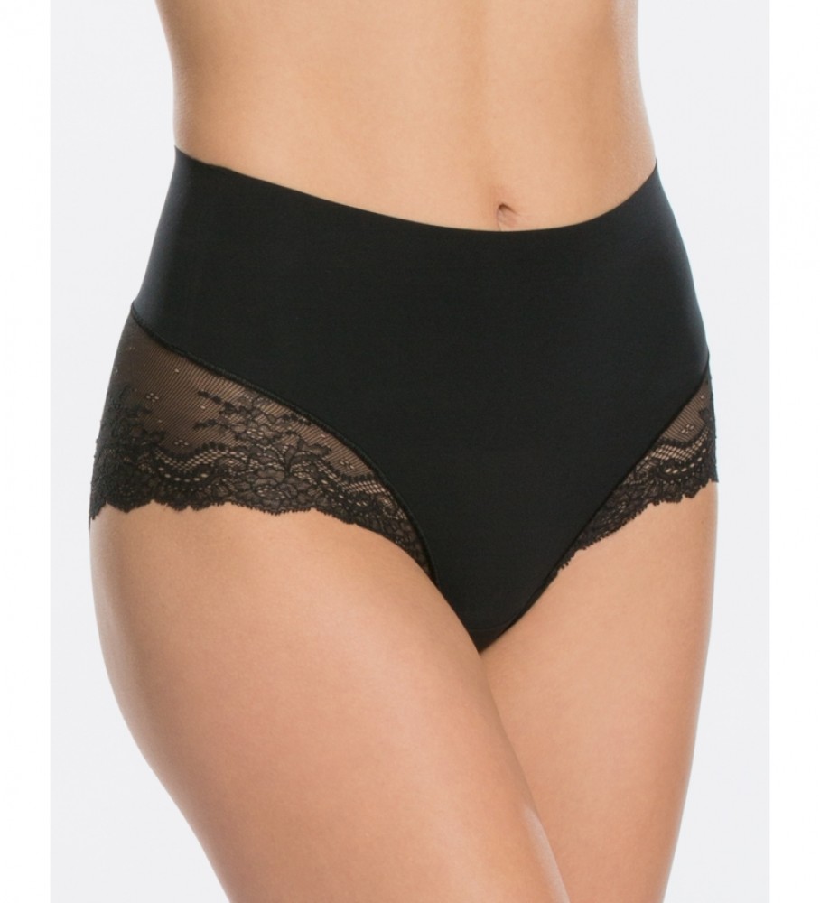 Calcinha modeladora sem costura com renda SPANX SP0515 preta